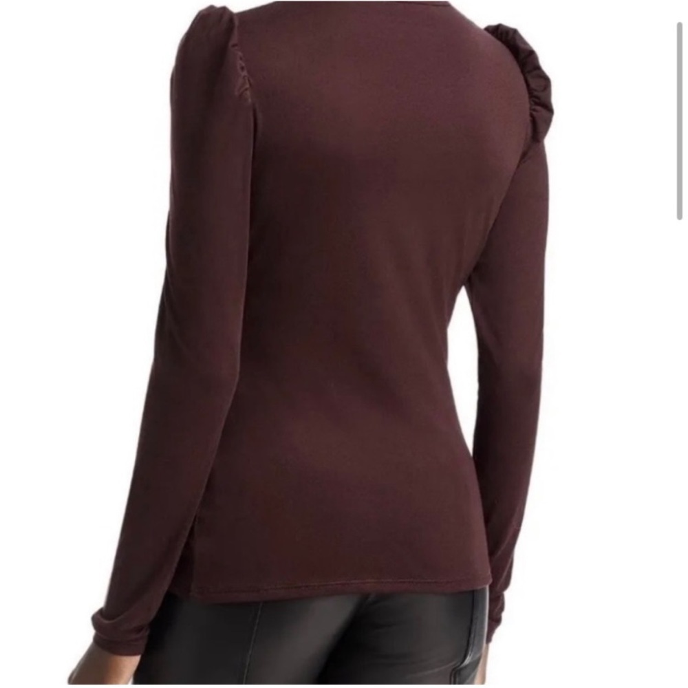 Rebecca Taylor Ruched Long Sleeve Brown Top Size Large NWT - Picture 3 of 11